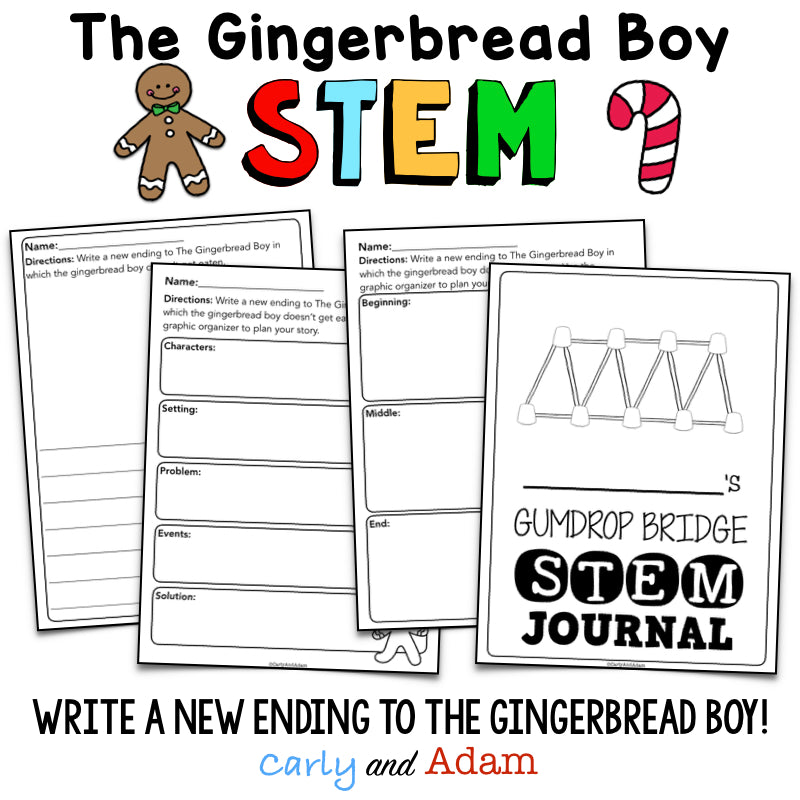 Gingerbread Boy Gumdrop Bridge STEM Activity