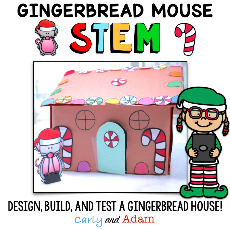Gingerbread Mouse House Christmas READ ALOUD STEM™ Activity