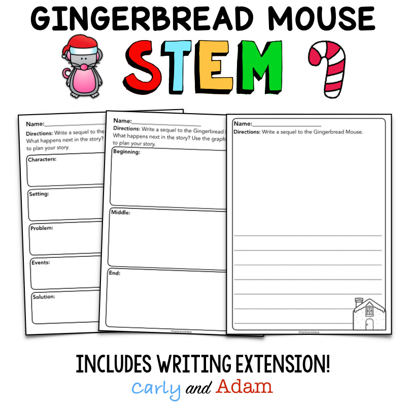 Gingerbread Mouse House Christmas READ ALOUD STEM™ Activity