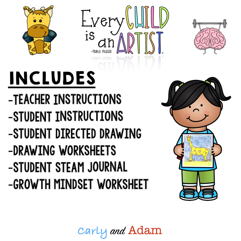 Giraffes Can't Dance Activities Growth Mindset Directed Drawing