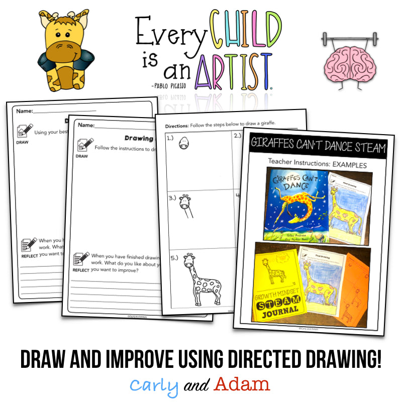 Giraffes Can't Dance Activities Growth Mindset Directed Drawing