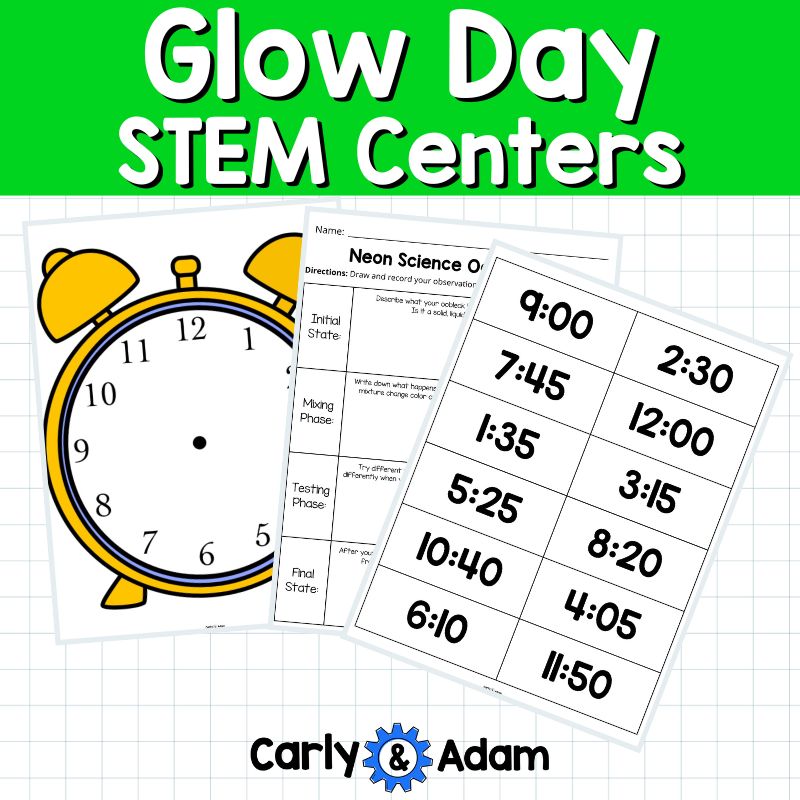 Glow Day STEM Centers Illumination, Glow Slime, Glow Sticks, Family STEM Night