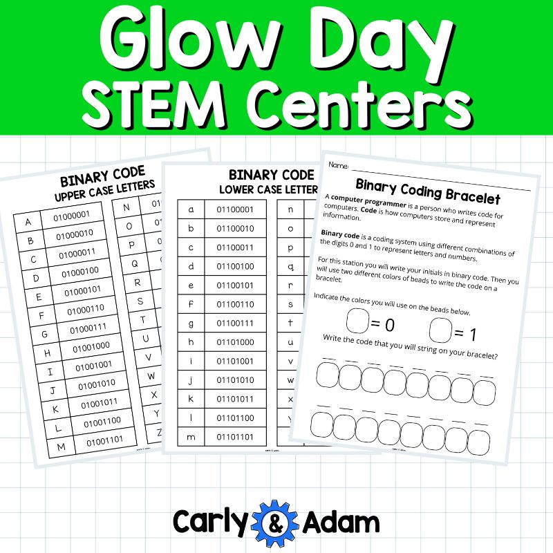 Glow Day STEM Centers Illumination, Glow Slime, Glow Sticks, Family STEM Night