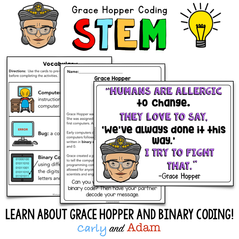 Scientist Spotlight Grace Hopper Queen of Computer Code Book Coding Activity