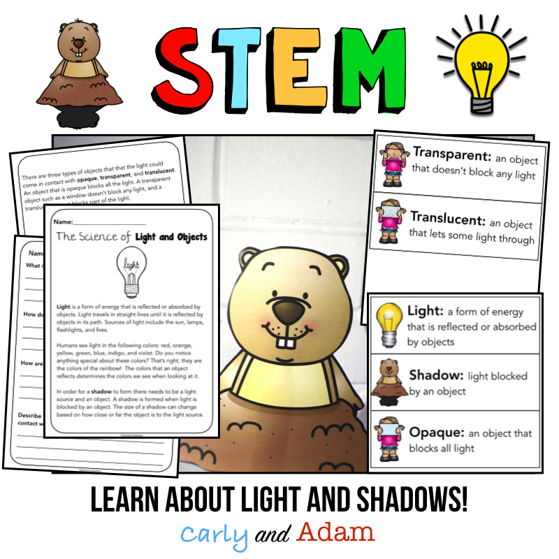 Groundhog Day STEM Activity Light and Shadows Investigation