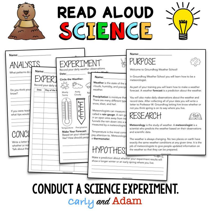 Groundhog Weather School READ ALOUD SCIENCE Activity