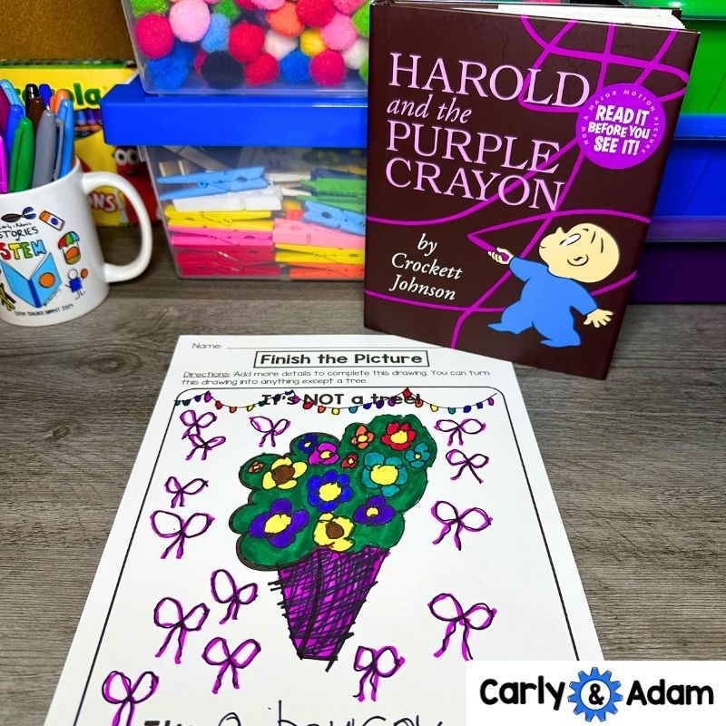 Harold and the Purple Crayon Creativity Challenges - Finish the Picture Activities