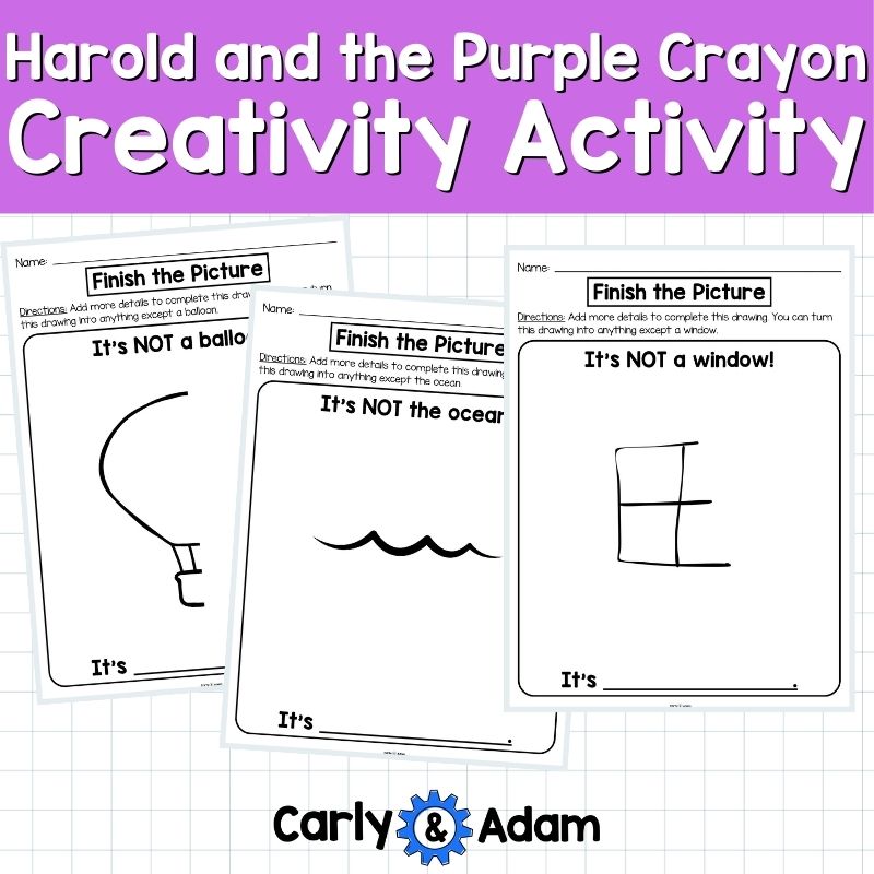 Harold and the Purple Crayon Creativity Challenges - Finish the Picture Activities