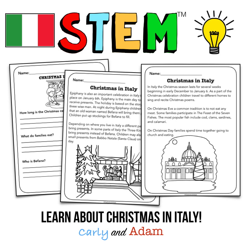 Italy Christmas and Holidays Around the World STEM Activity