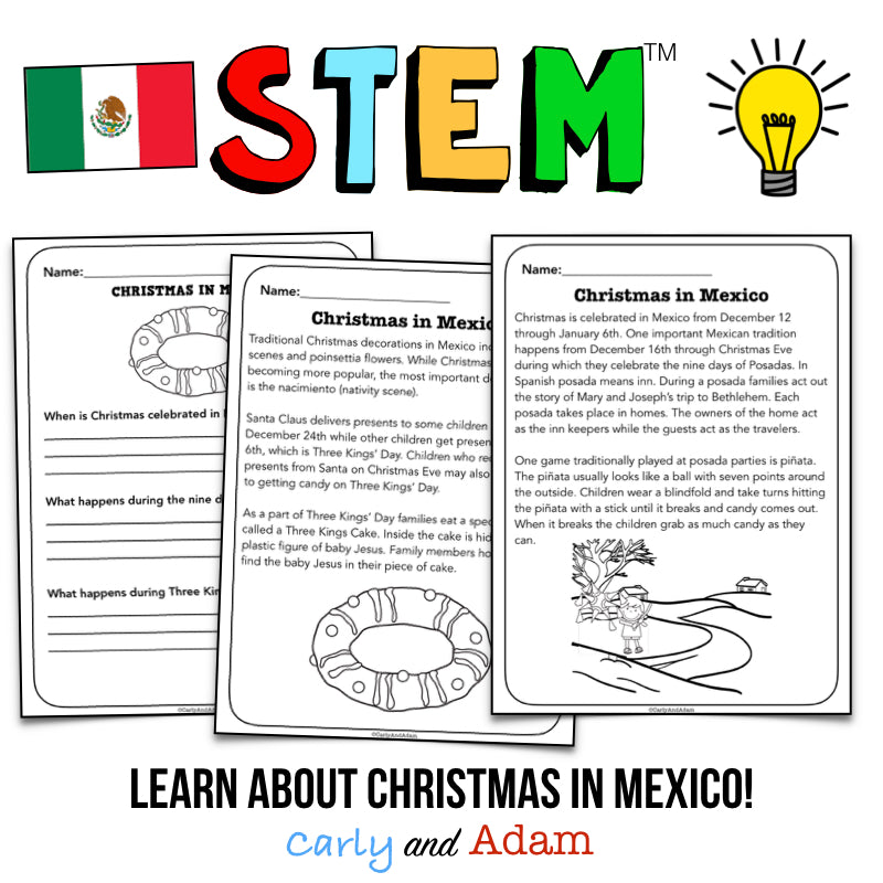 Christmas and Holidays Around the World Mexico Three Kings Day STEM Activity