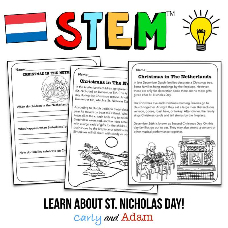 Christmas and Holidays Around the World STEM Activity: The Netherlands