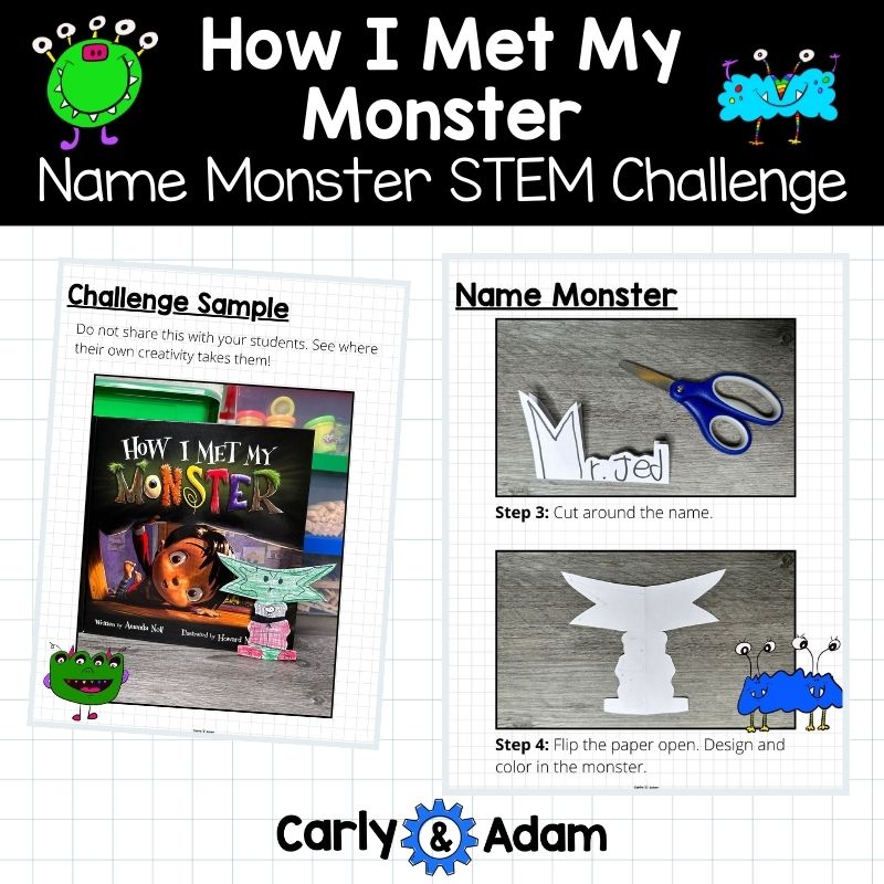 How I Met My Monster Halloween READ ALOUD STEM™ Activity - Name Monster