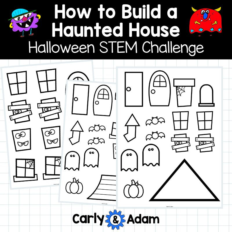 How to Build a Haunted House Halloween READ ALOUD STEM™ Activity - 3D Shapes
