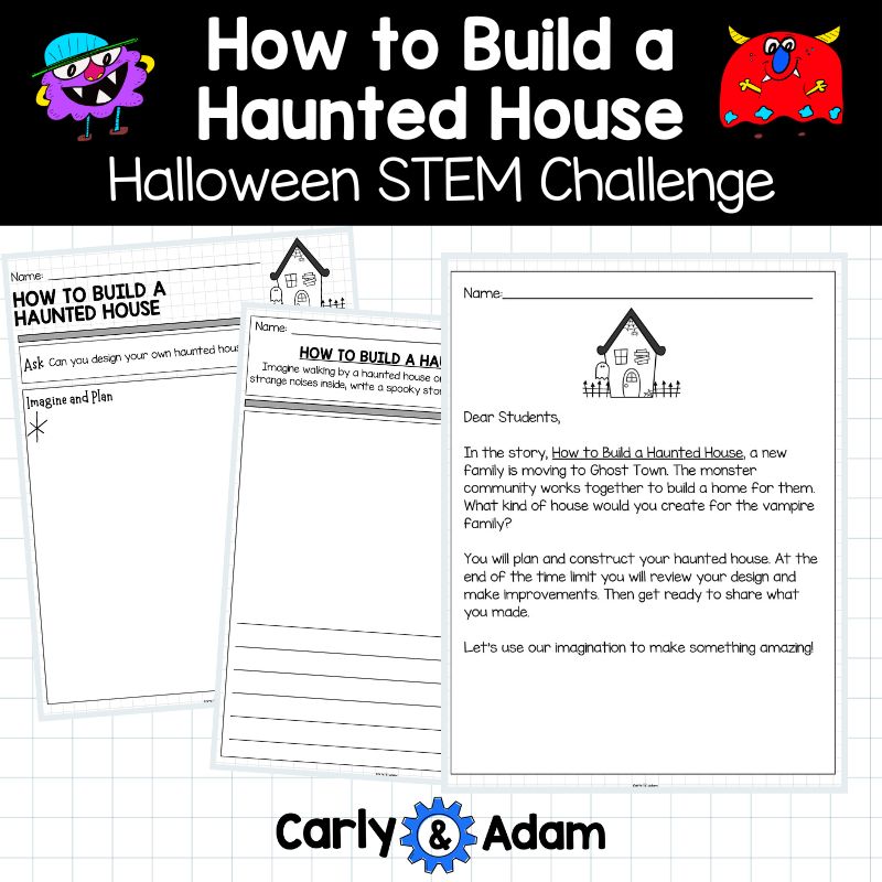How to Build a Haunted House Halloween READ ALOUD STEM™ Activity - 3D Shapes