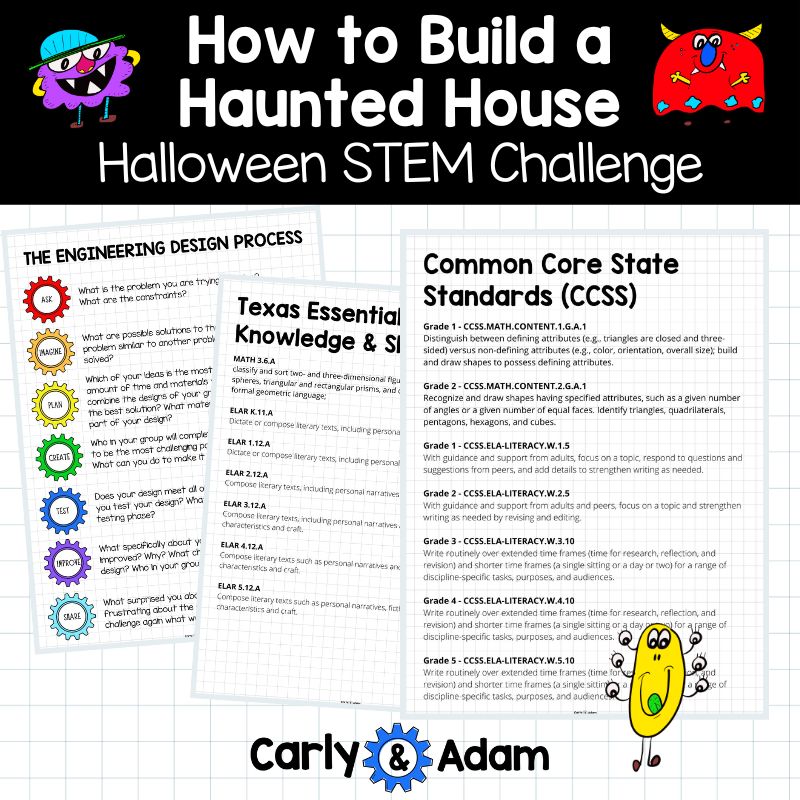 How to Build a Haunted House Halloween READ ALOUD STEM™ Activity - 3D Shapes