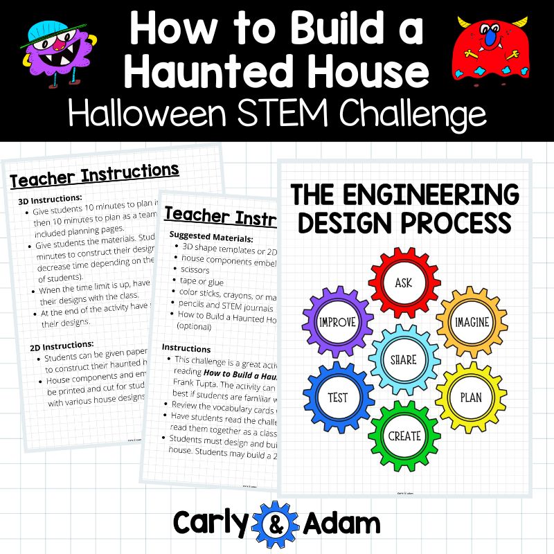 How to Build a Haunted House Halloween READ ALOUD STEM™ Activity - 3D Shapes