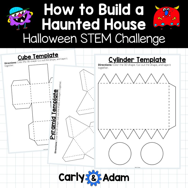 How to Build a Haunted House Halloween READ ALOUD STEM™ Activity - 3D Shapes