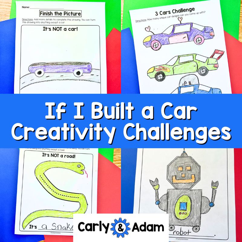 If I Built a Car Creativity Challenges, Finish the Picture Activities