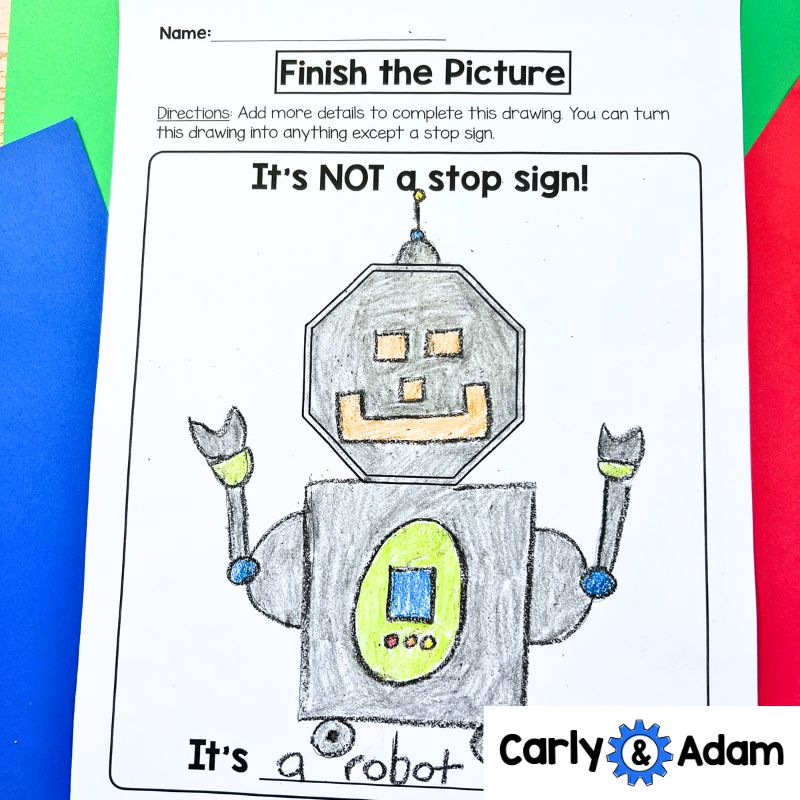 If I Built a Car Creativity Challenges, Finish the Picture Activities
