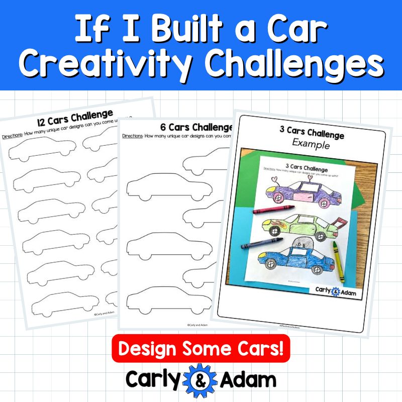 If I Built a Car Creativity Challenges, Finish the Picture Activities