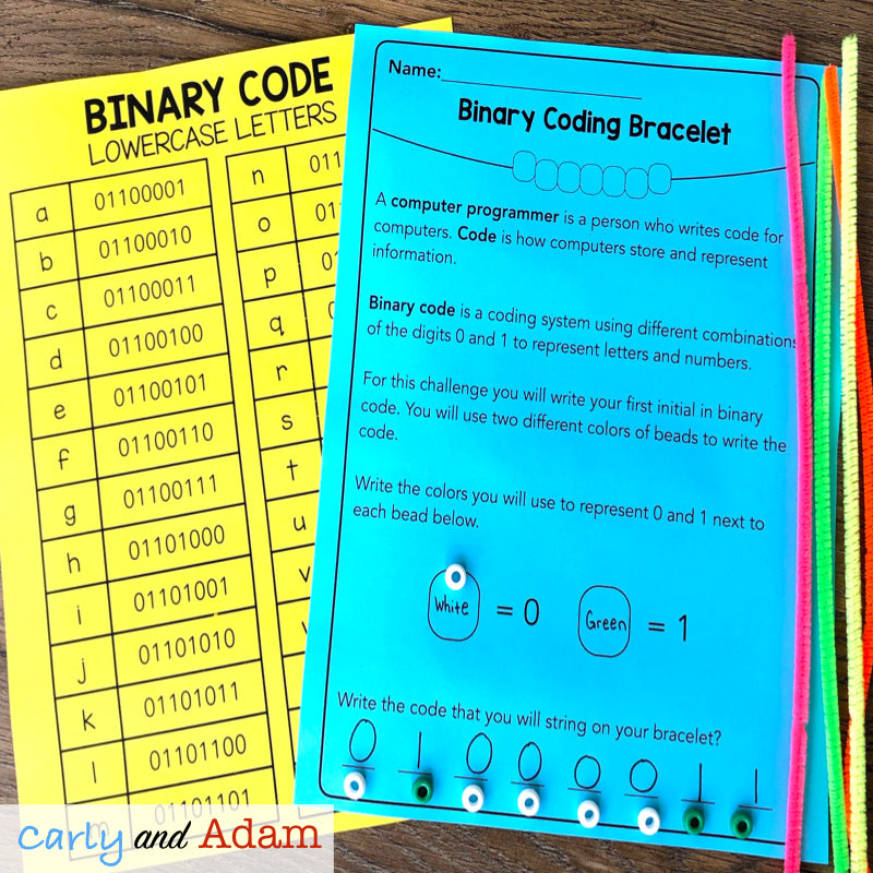 Intro to Unplugged Coding: Binary Coding Bracelets