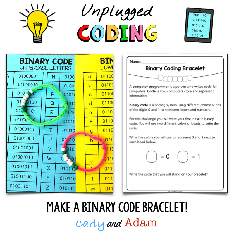 Intro to Unplugged Coding: Binary Coding Bracelets