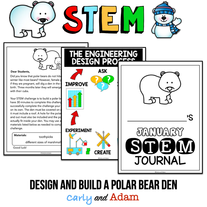 Build a Polar Bear Den January Winter STEM Activity