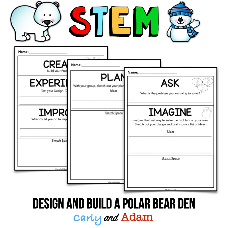 Build a Polar Bear Den January Winter STEM Activity