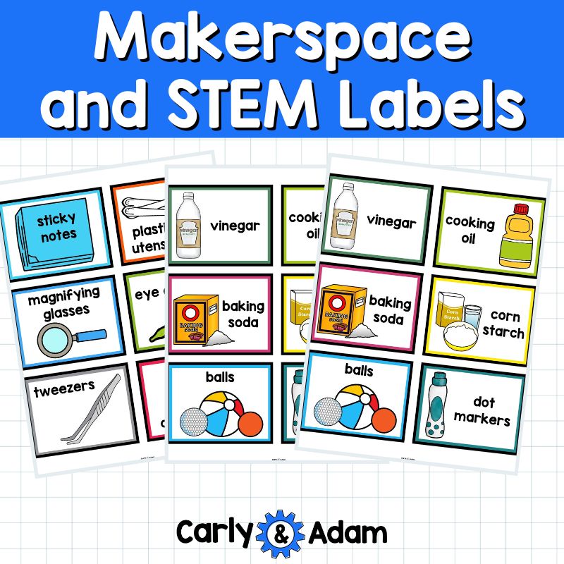 STEM and Makerspace Supply Labels 216 STEM Labels Plus Editable Canva Template