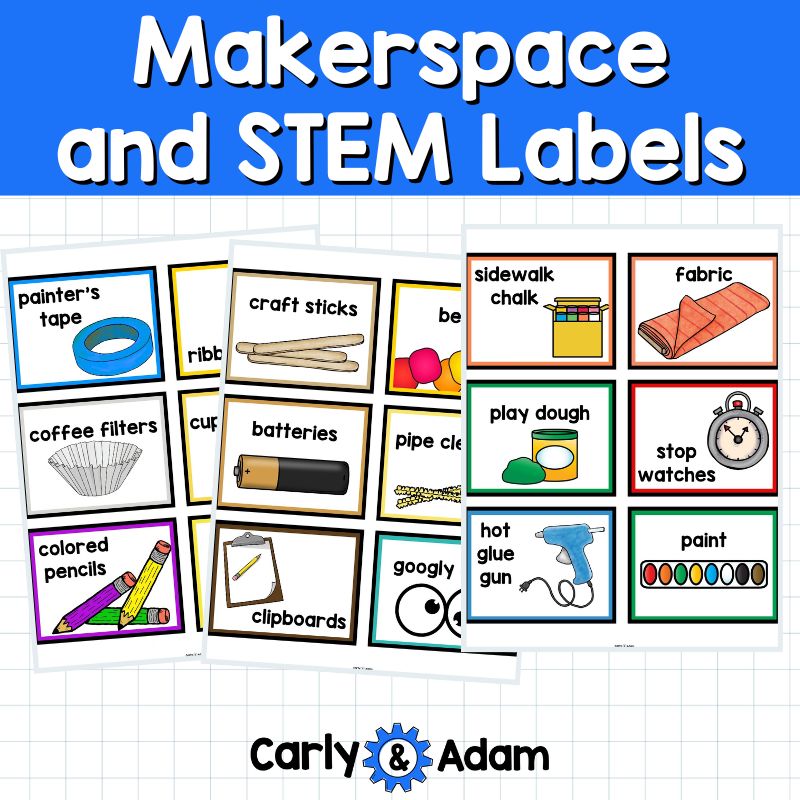 STEM and Makerspace Supply Labels 216 STEM Labels Plus Editable Canva Template