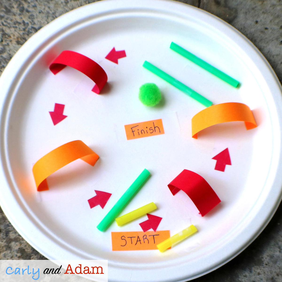 Paper Plate Marble Run STEM Activity