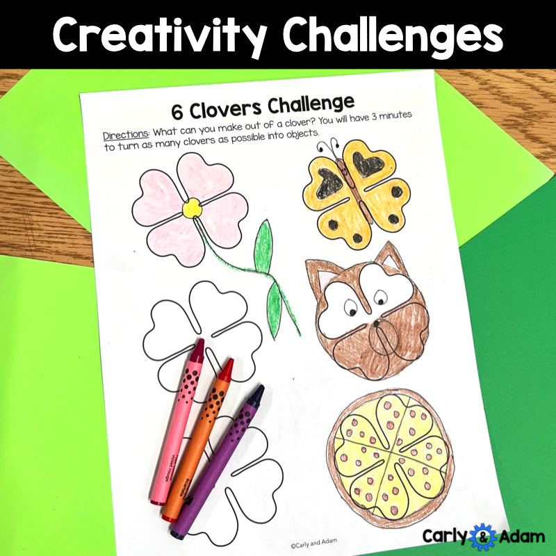 March Creativity Challenges - Finish the Picture Activities, Spring, St Patricks Day, Brain Breaks, Sub Plans, Morning Work