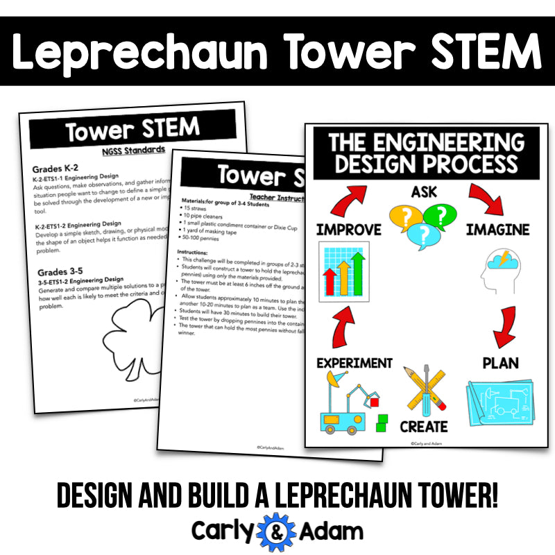 St. Patricks Day Leprechaun Tower STEM Challenge