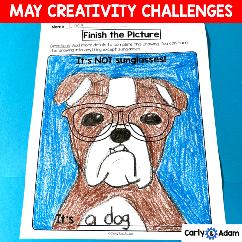 End of the Year Creativity Challenges Finish the Picture Activities, Finish the Drawing, Brain Breaks, Sub Plans, Morning Work