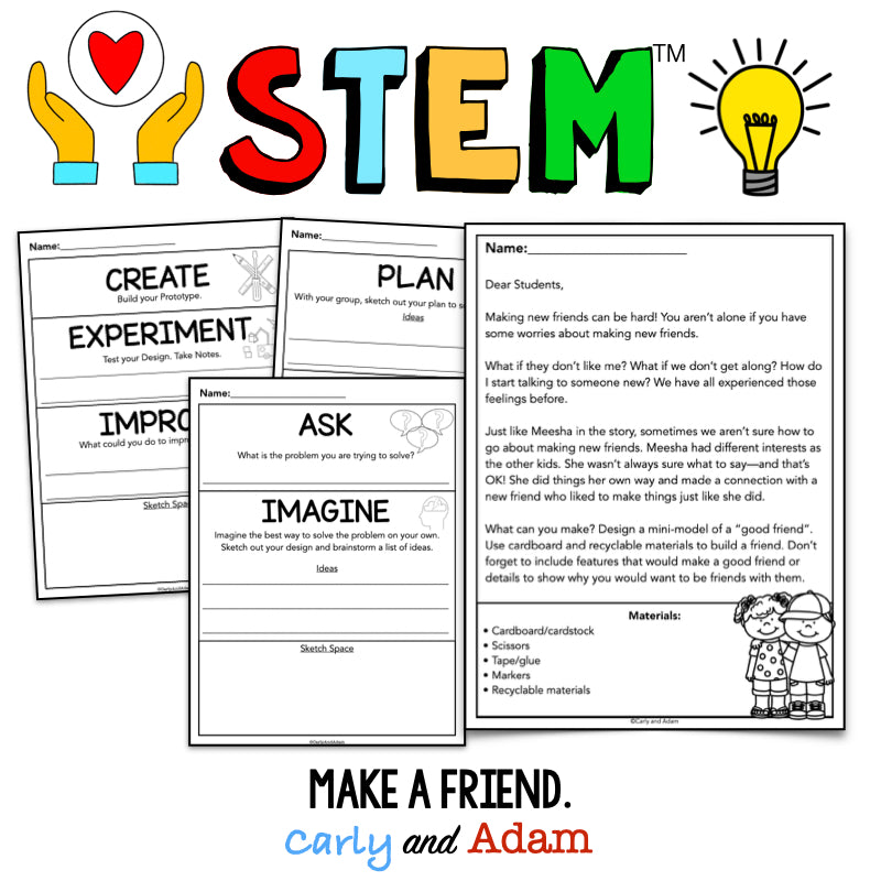 Meesha Makes Friends Social Awareness SEL STEM Activity