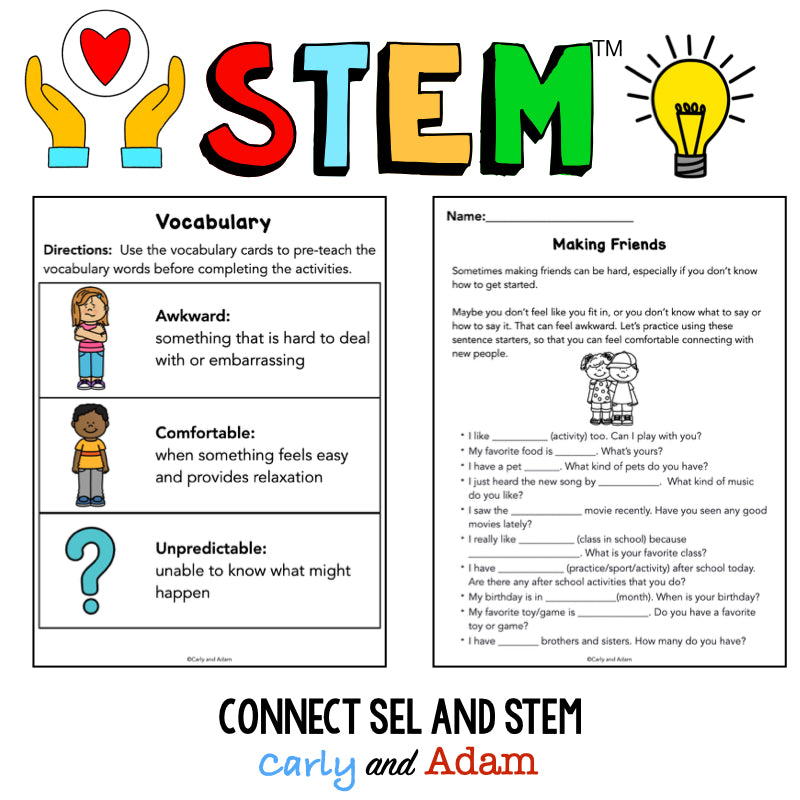 Meesha Makes Friends Social Awareness SEL STEM Activity