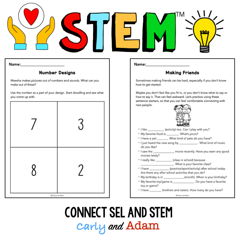 Meesha Makes Friends Social Awareness SEL STEM Activity