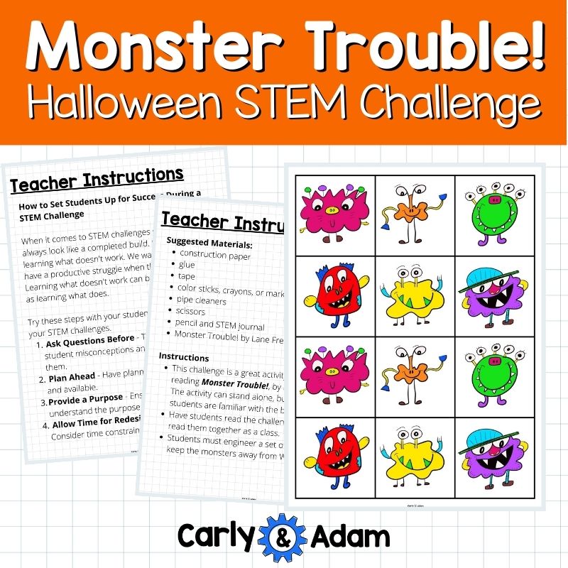 Monster Trouble Halloween READ ALOUD STEM™ Activity - Monster Obstacle Course