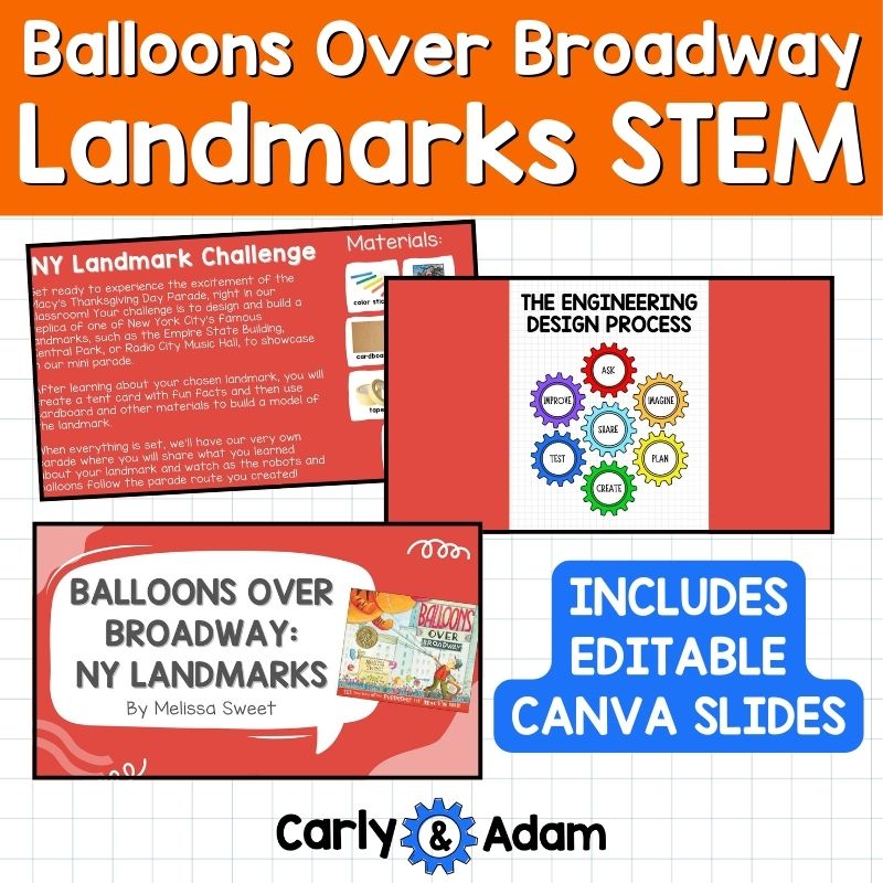 New York Landmarks Robot Thanksgiving Balloons Over Broadway READ ALOUD STEM Activity