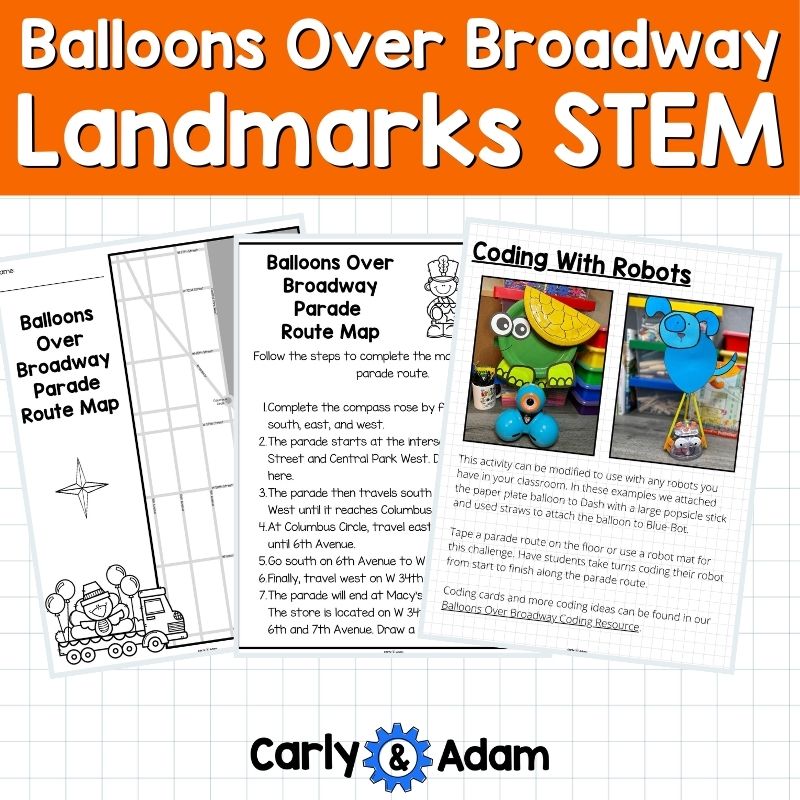 New York Landmarks Robot Thanksgiving Balloons Over Broadway READ ALOUD STEM Activity