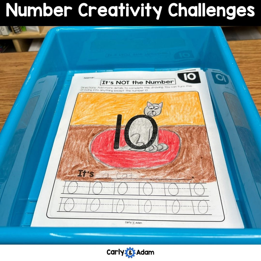 Number Creativity Challenges - Finish the Picture Activities, Sub Plans, Brain Breaks, Morning Work