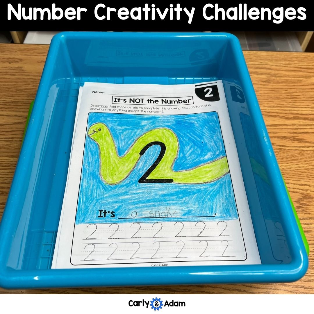 Number Creativity Challenges - Finish the Picture Activities, Sub Plans, Brain Breaks, Morning Work