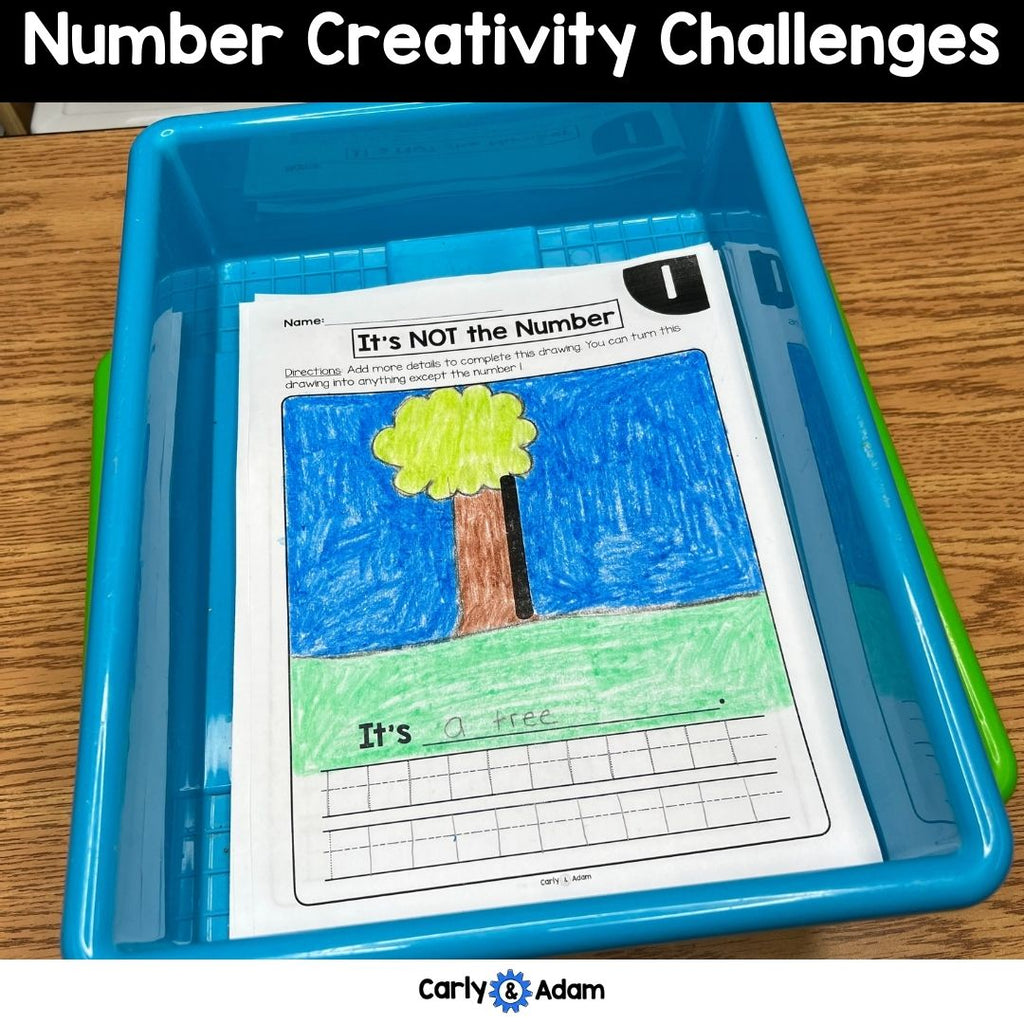 Number Creativity Challenges - Finish the Picture Activities, Sub Plans, Brain Breaks, Morning Work