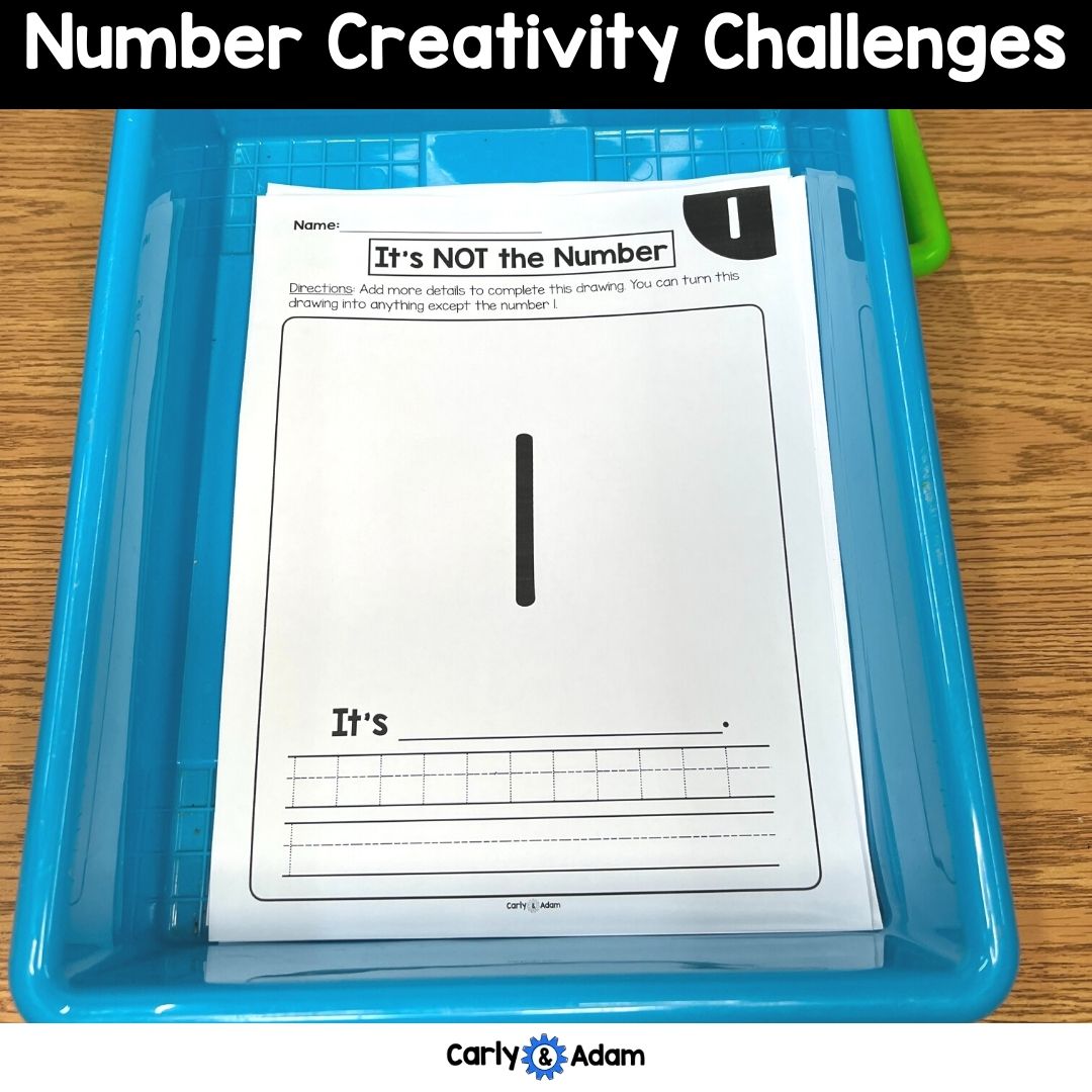 Number Creativity Challenges - Finish the Picture Activities, Sub Plans, Brain Breaks, Morning Work