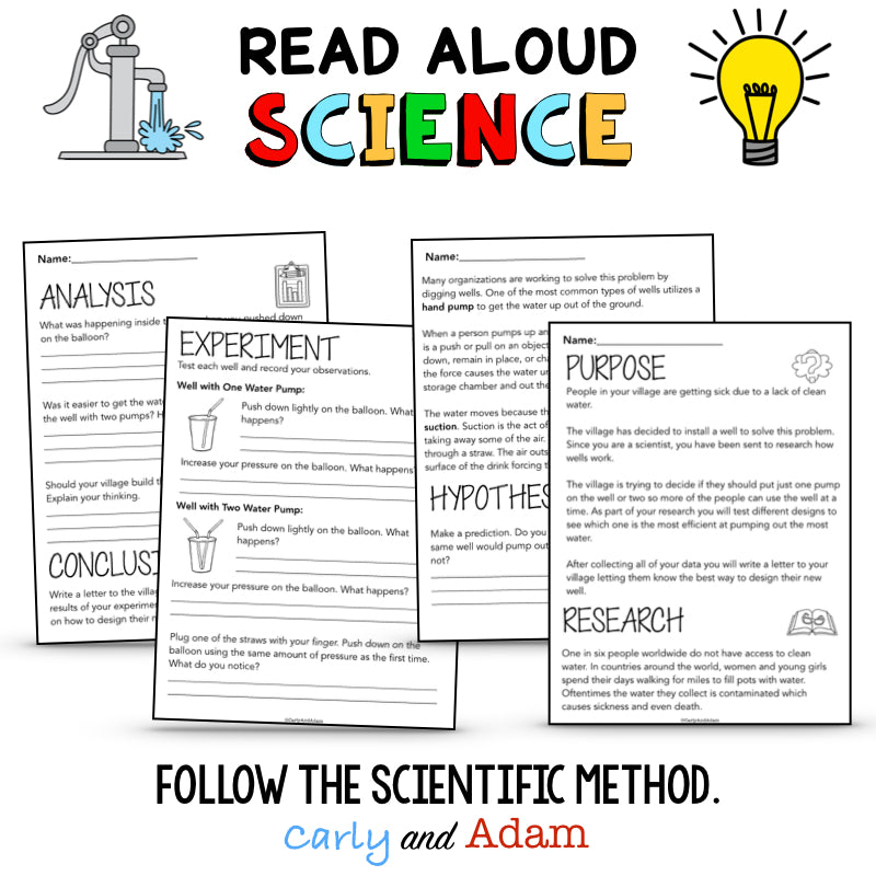 Nya's Long Walk Water Pump READ ALOUD SCIENCE Activity
