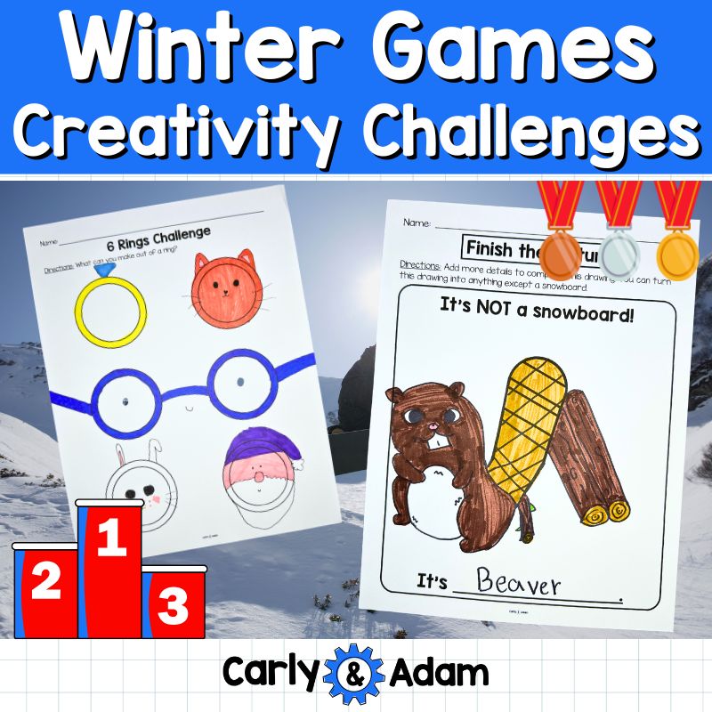 Winter Olympics Creativity Challenges, Finish the Picture, Activities Morning Work, Sub Plans, Brain Breaks