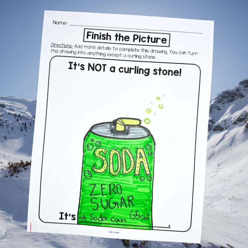 Winter Olympics Creativity Challenges, Finish the Picture, Activities Morning Work, Sub Plans, Brain Breaks