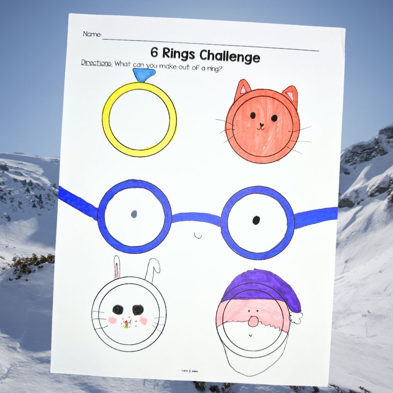 Winter Olympics Creativity Challenges, Finish the Picture, Activities Morning Work, Sub Plans, Brain Breaks