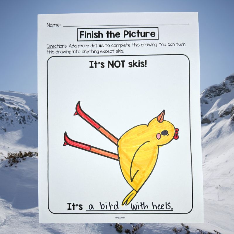 Winter Olympics Creativity Challenges, Finish the Picture, Activities Morning Work, Sub Plans, Brain Breaks