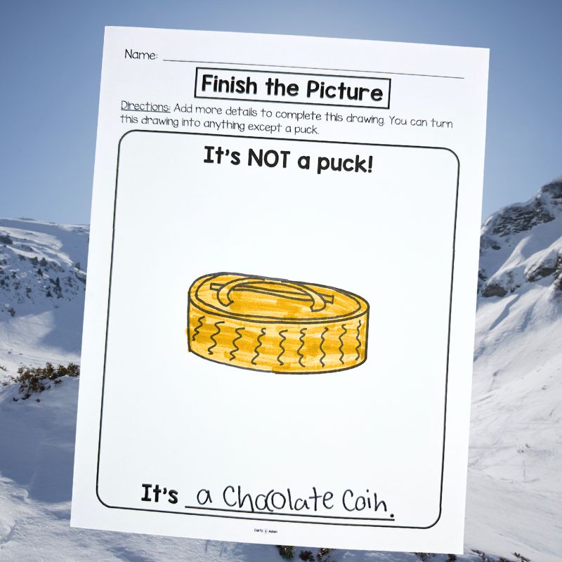 Winter Olympics Creativity Challenges, Finish the Picture, Activities Morning Work, Sub Plans, Brain Breaks